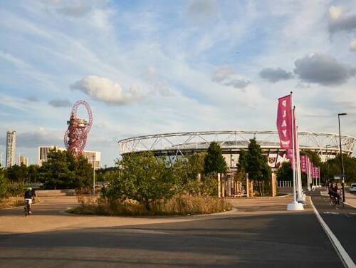 Brand activation space on Mandeville Place on Queen Elizabeth Olympic Park