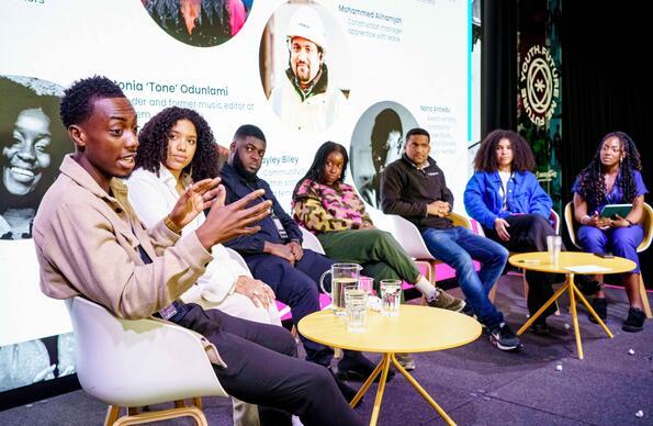 Young people on a panel