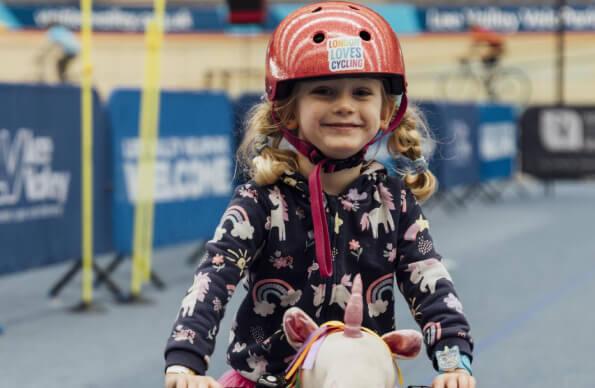 A young person at the Lee Valley VeloPark
