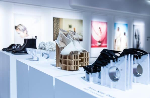 An exhibition of shoes at London College of Fashion