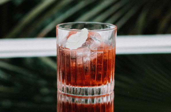 A cocktail in a modern bar