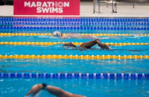 three swimmers take part in Marathon Swims