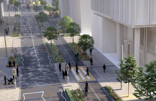 a mock up of how Westfield Avenue will look
