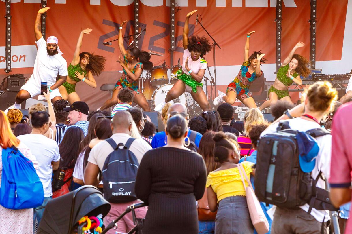 Dancers performing at the Great Get Together