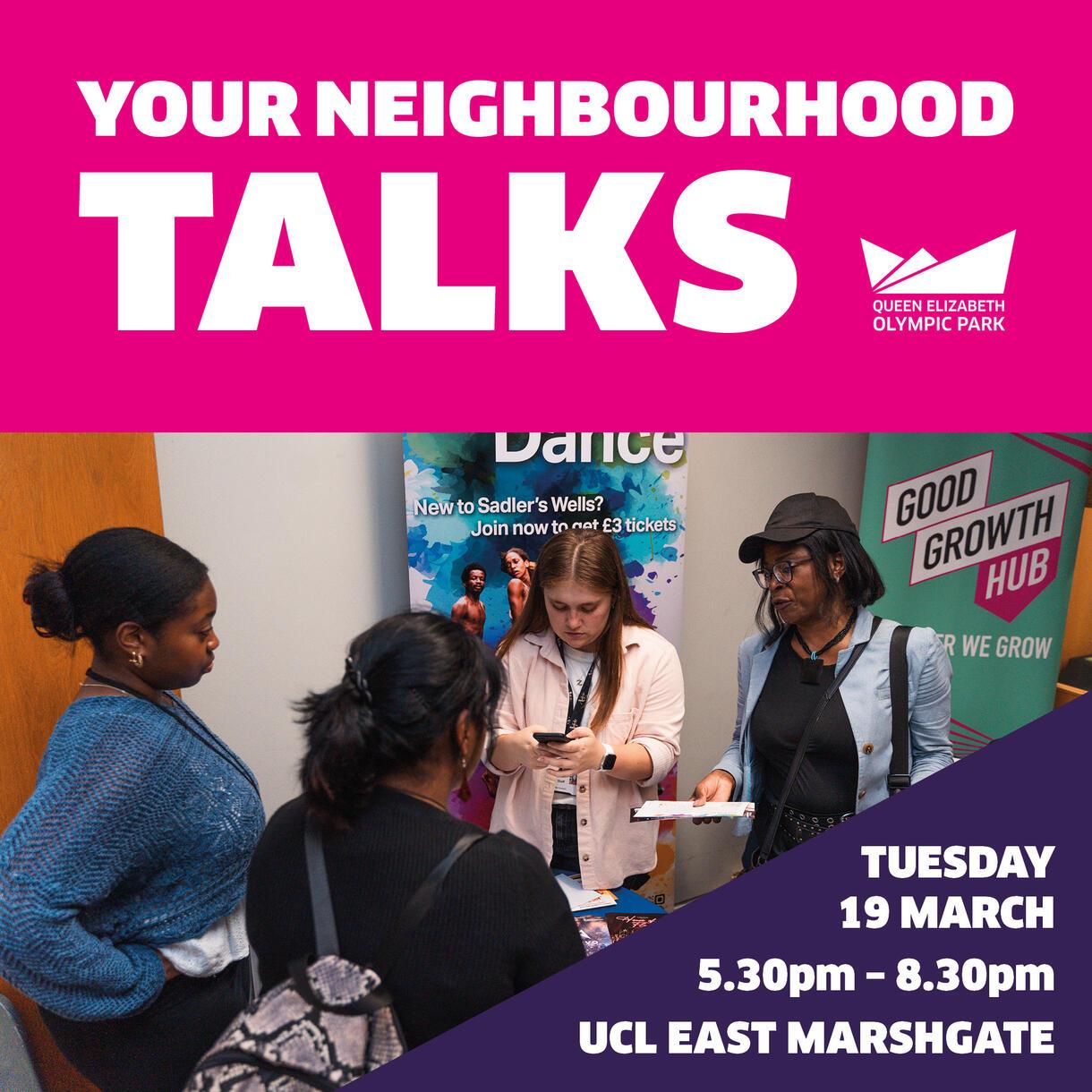 A graphic to promote Your Neighbourhood Talks on 19 March