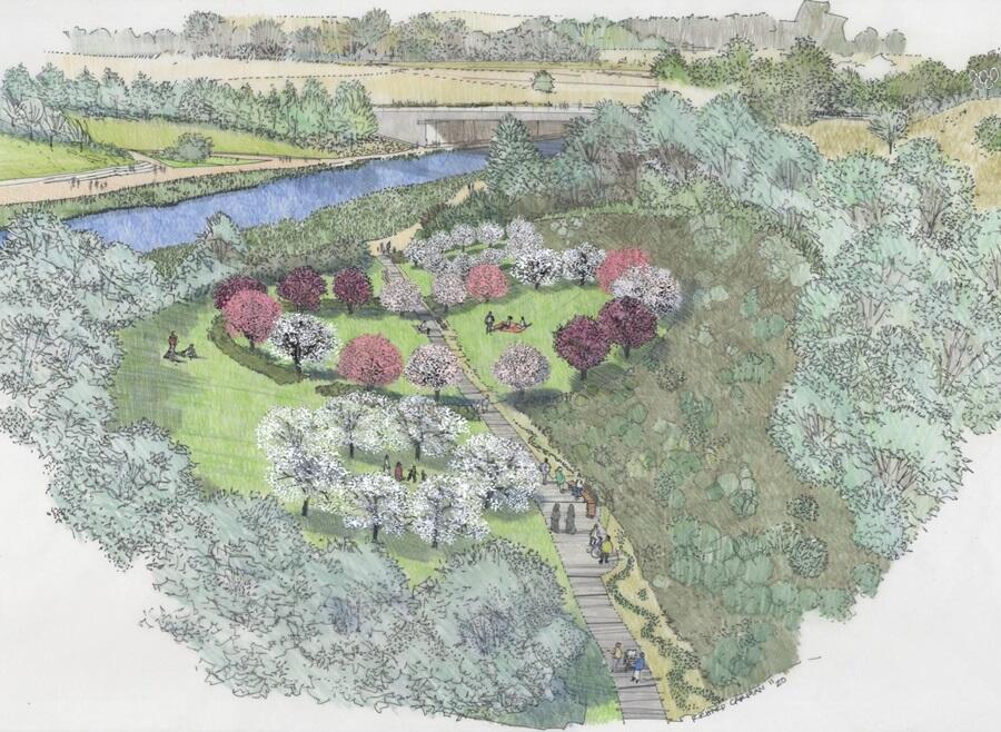 Sketch of gardens