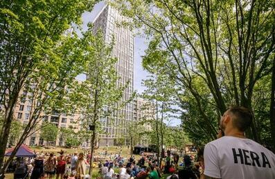 A community picnic at East Village