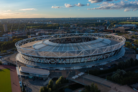 The outside of London Stadium from above